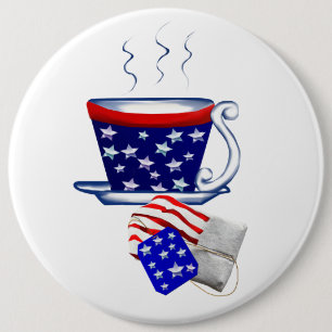 American Tea Cup and Bag Button