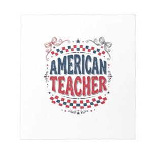 American Teacher Patriotic Vintage Shirt Design_1 Notepad