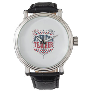 American Teacher Patriotic Vintage Shirt Design_1 Watch