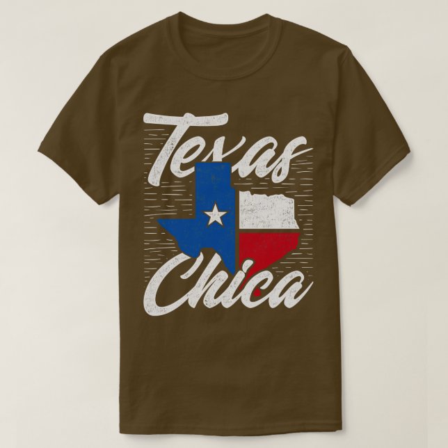 American Texas Chica Flag Texan 1 T-Shirt (Design Front)