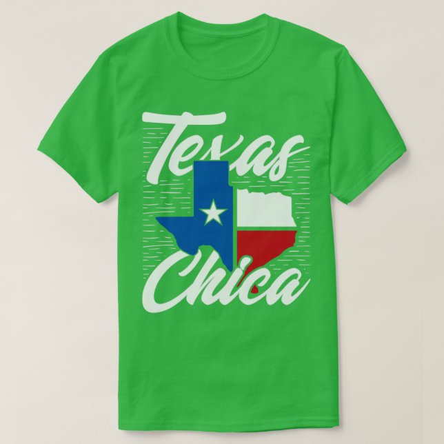 American Texas Chica Flag Texan T-Shirt (Design Front)