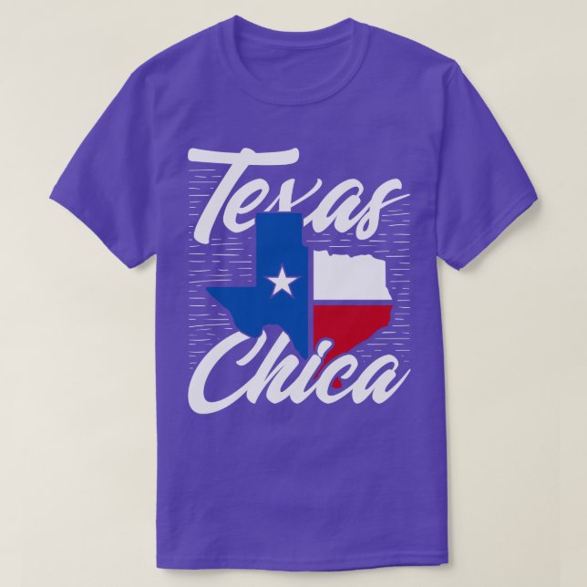 American Texas Chica Flag Texan T-Shirt (Design Front)
