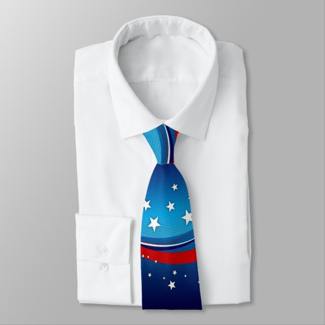 American theme stars & stripes tie (Tied)