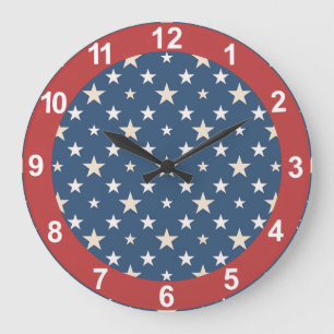 American themed stars large clock