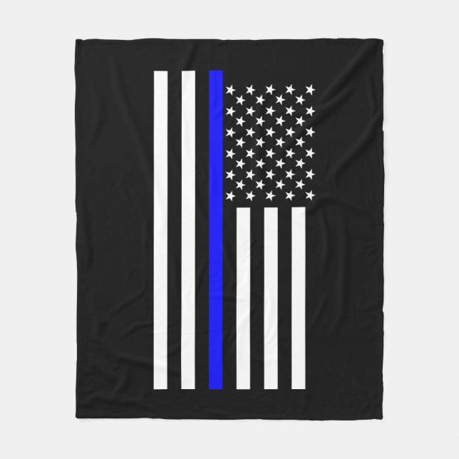 American Thin Blue Line Decor Fleece Blanket (Front)