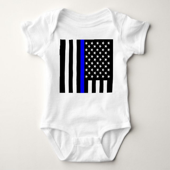 American Thin Blue Line Graphic Baby Bodysuit (Front)
