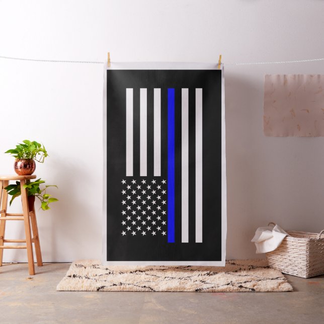 American Thin Blue Line Graphic Decor Fabric (In Situ)