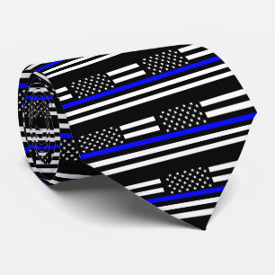 American Thin Blue Line Graphic Decor Tie