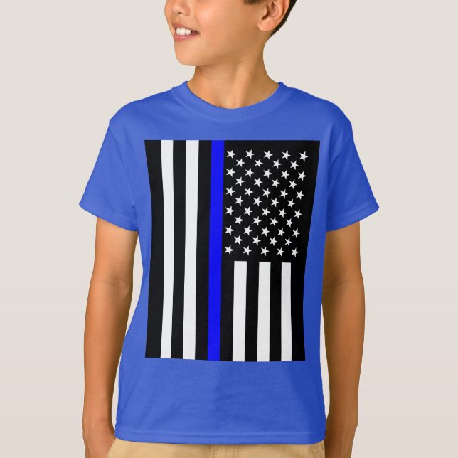 American Thin Blue Line Graphic T-Shirt (Front)