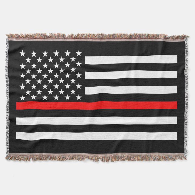 American Thin Red Line Graphic Throw Blanket (Front)