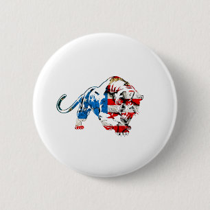 American Tiger 6 Cm Round Badge
