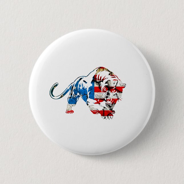 American Tiger 6 Cm Round Badge (Front)
