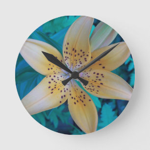 American Tiger Lily Round Clock