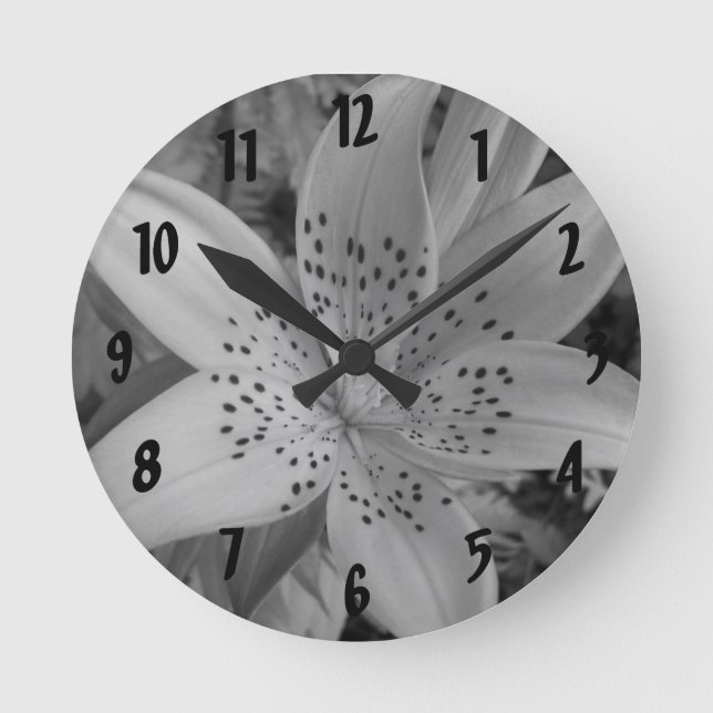 American Tiger Lily Round Clock (Front)