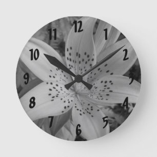 American Tiger Lily Round Clock