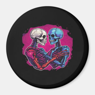 American Traditional Skeleton Holding Hands Tattoo Magnet