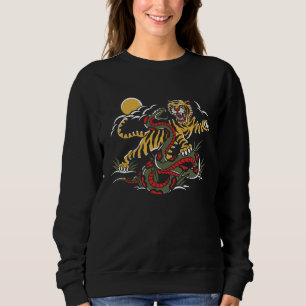 American Traditional Tattoo Old School Flash Tiger Sweatshirt