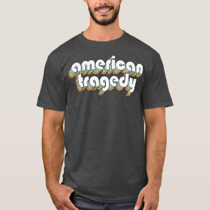 American Tragedy Retro Rainbow Typography Faded St T-Shirt