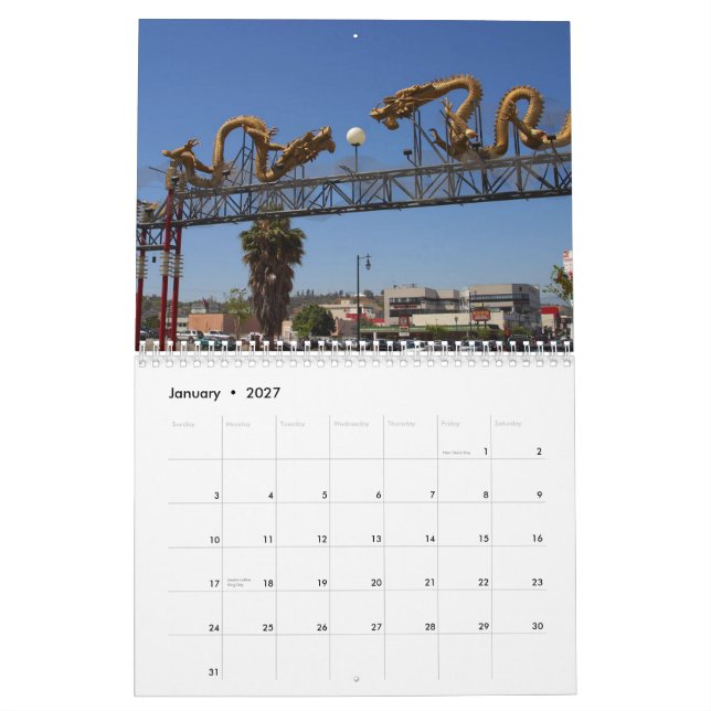 American Travel Calendar (Jan 2027)