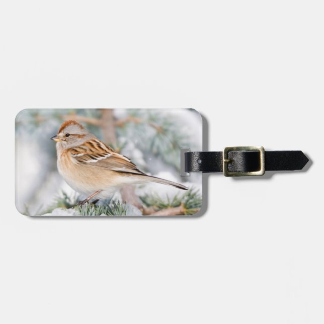 American Tree Sparrow in winter Luggage Tag (Front Horizontal)