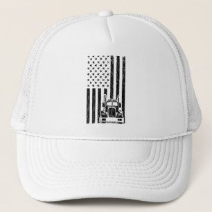 AMERICAN TRUCK FLAG Trucker Big Rig Truck Truck Hat