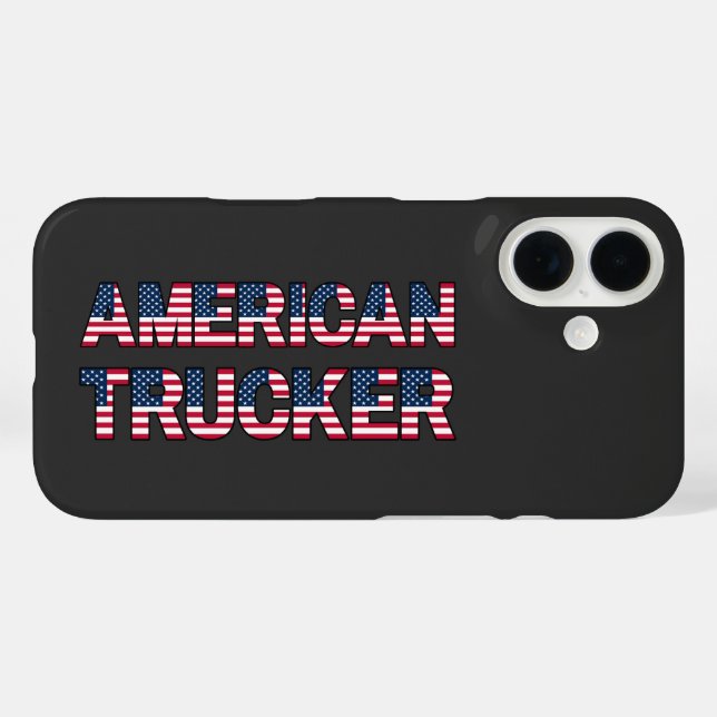 American Trucker Letters Flag Patriotic Road Case-Mate iPhone Case (Back (Horizontal))