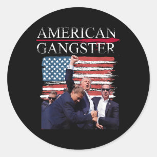American Trump Gangster Classic Round Sticker