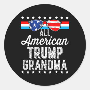 American Trump Grandma American Flag Sungles Trump Classic Round Sticker