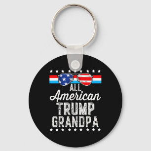 American Trump Grandpa American Flag Sungles Trump Key Ring