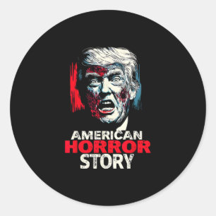 American Trump Zombie Horror Story Vintage Hallowe Classic Round Sticker