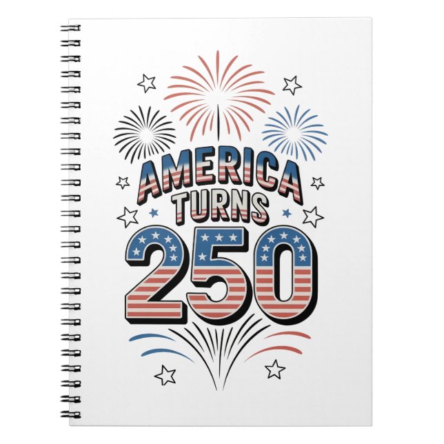 American Turn 250th 4th of July Fireworks  Notebook (Front)