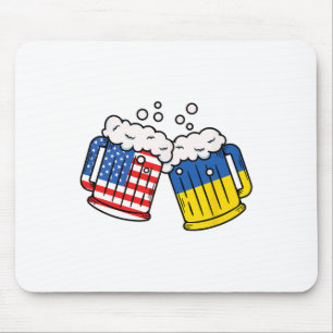 American Ukraine Flag Beer Mug Ukrainian Heritage Mouse Pad