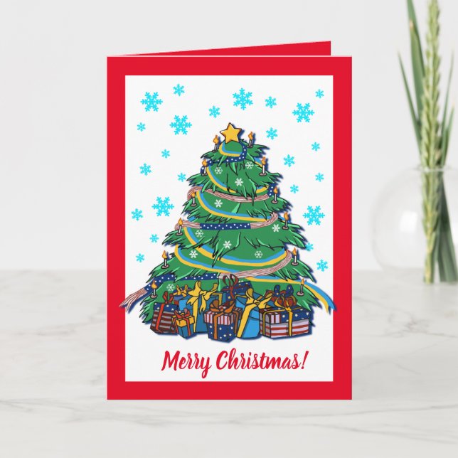 American Ukrainian Christmas Tree Card (Front)