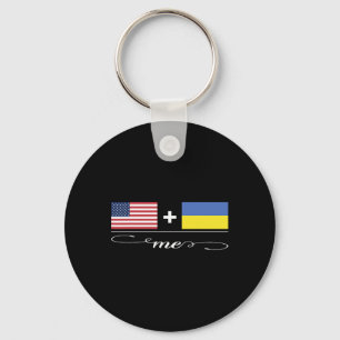 American + Ukrainian = Me Usa And Ukraine Flags  Key Ring