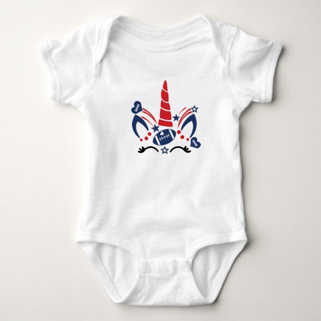 American Unicorn Baby Bodysuit (Front)