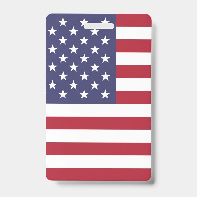 American United States USA Flag Badge ID Badge (Front)