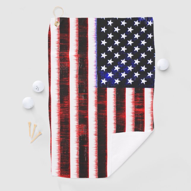 American United States - USA flag, notched drizzle Golf Towel (InSitu)