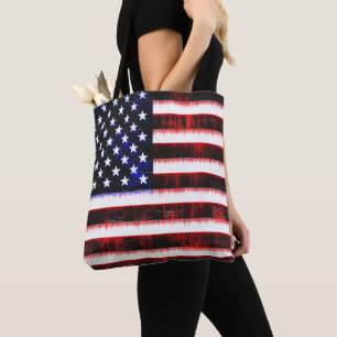 American United States - USA flag, notched drizzle Tote Bag
