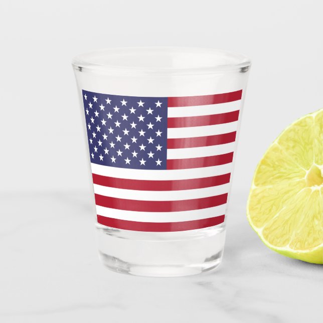 American United States USA Flag Shot Glass (Front)