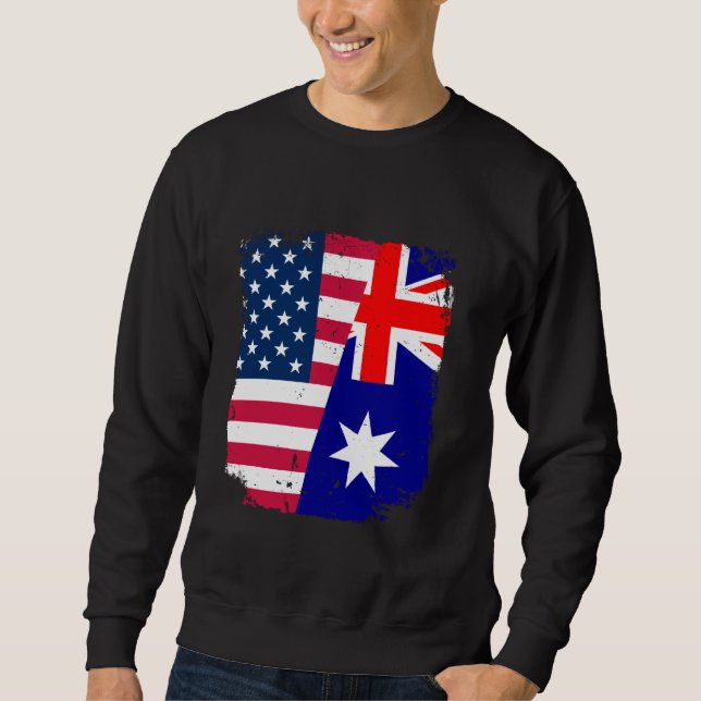 American US Flag AUSTRALIA Friendship Country Vint Sweatshirt (Front)
