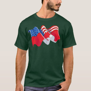 American US Flag Canadian Flag Canada T-Shirt