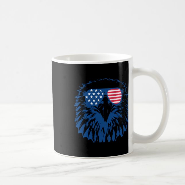 American Us Flag Cool Eagle 4th July Patriotic For Coffee Mug (Right)