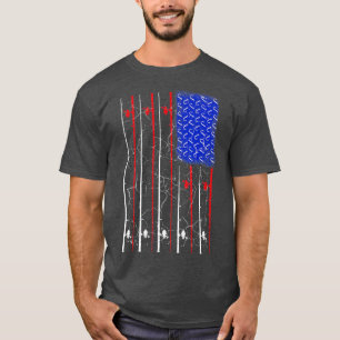 American US Flag Fishing Rod Fisherman Top For Him