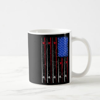 American Us Flag Fishing Rod Top Coffee Mug