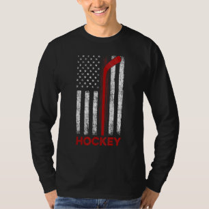 American Us Flag Hockey Usa Patriotic Vintage T-Shirt