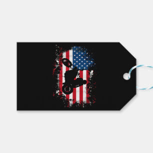 American US Flag Motorcycle Funny Sport Lover Gift Tags