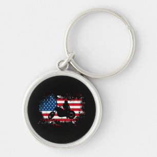 American US Flag Motorcycle Funny Sport Lover Key Ring
