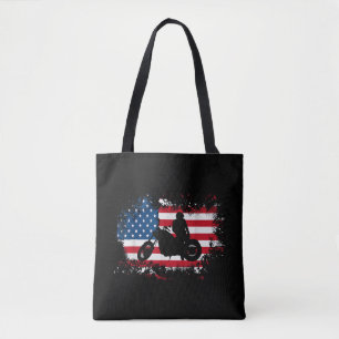 American US Flag Motorcycle Funny Sport Lover Tote Bag