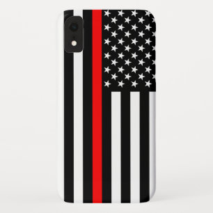 American US Flag Thin Red Line Symbol on a iPhone XR Case