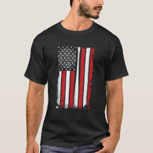 American US Flag Vintage Baseball Flag 4th Of July T-Shirt